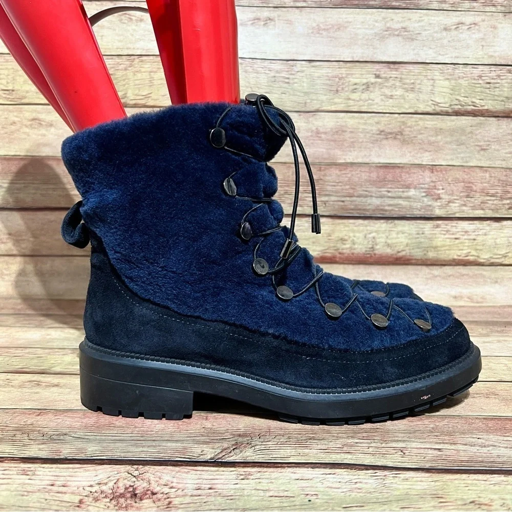 Aquatalia Lorena Shearling Suede Boots